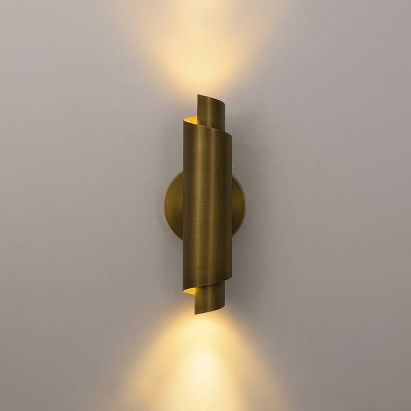 2-Light Mid-Century Dimmable LED Linear LED Vanity Wall Lamp