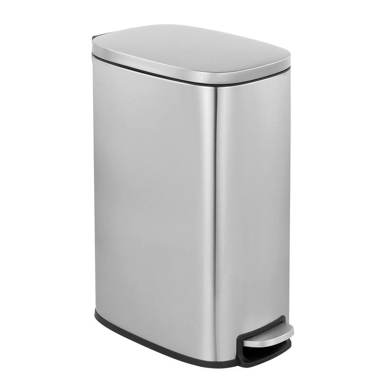 Innovaze 13 Gal./50 Liter Slim Stainless Steel Step-on Trash Can for Kitchen - 13 Gallon