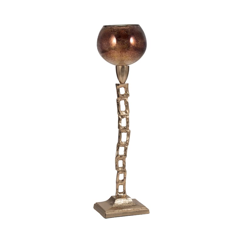 Sagebrook Home Modern Glam Metal Gold Novelty Tealight Holder With Base