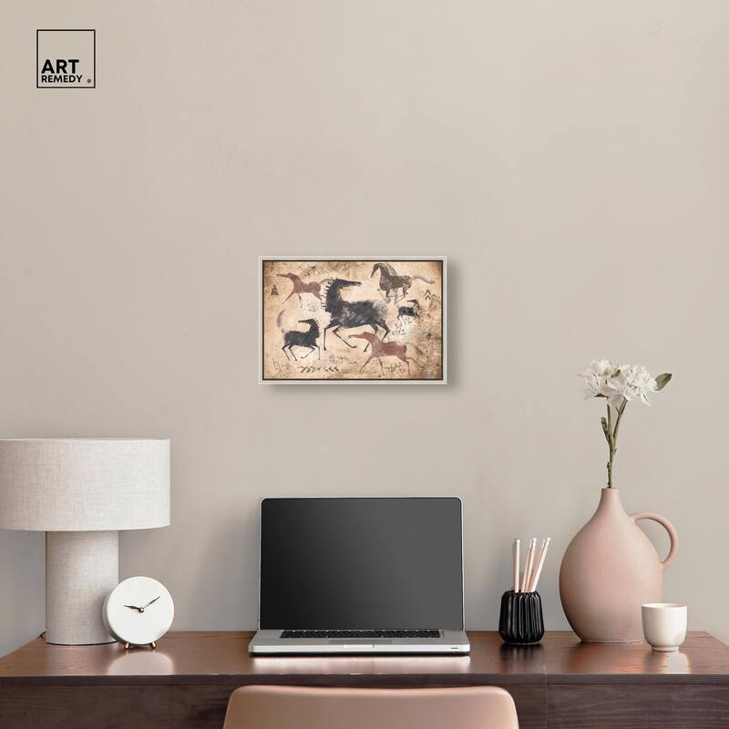 Cave Drawing Horses Canvas by Art Remedy
