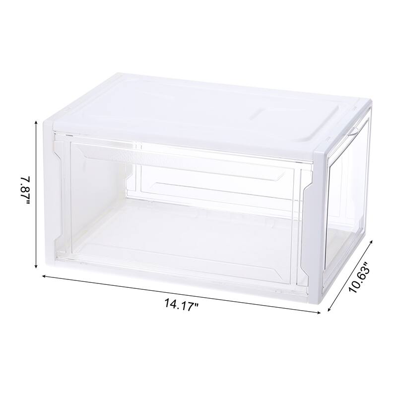 PMMA Shoe Display Case 14.17x10.63x7.87 Inch Large Magnetic Front Door - Transparent White - Transparent White