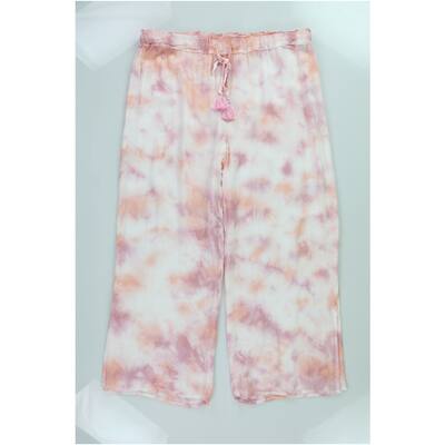 P.J. Salvage Womens Tie Dye Cropped Pajama Lounge Pants