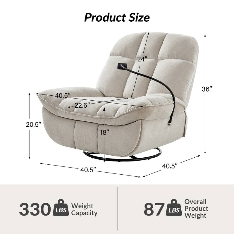 Alina Modern Manual Recliner with A Phone Holder(Set of 2) by HULALA HOME
