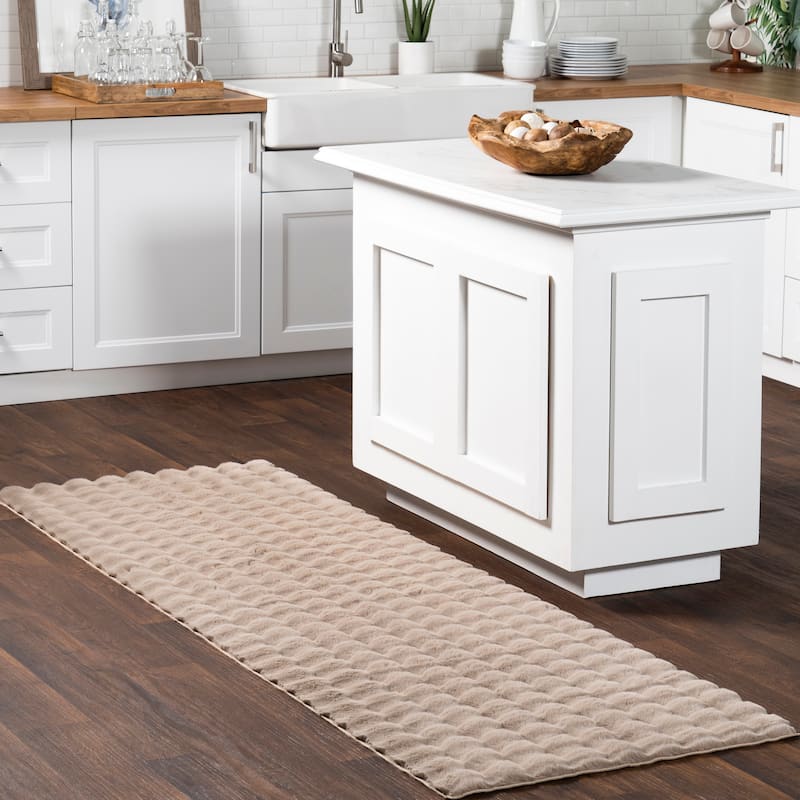 Nuloom Jeni Solid Plush Machine Washable Area Rug - 2' 6" x 8' - Taupe - Runner