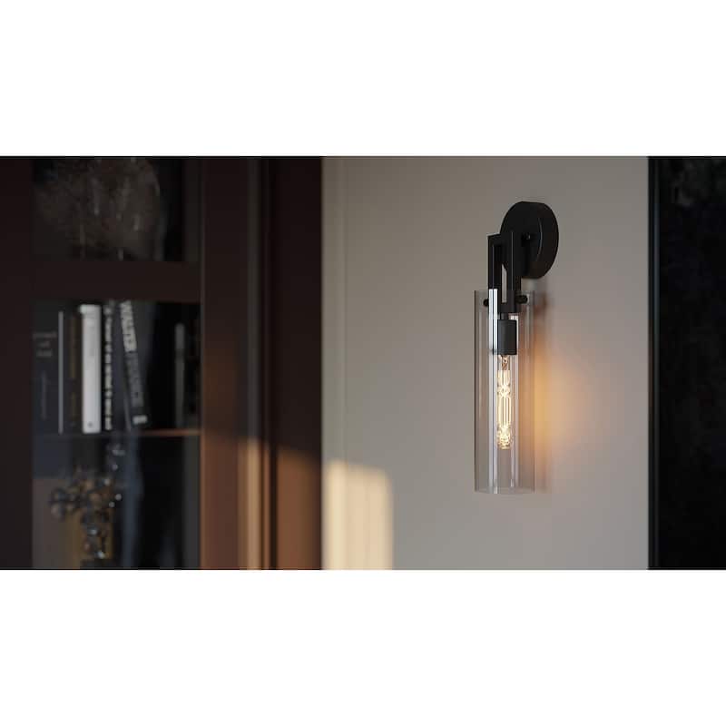 AFX Houston 17'' Wall Sconce - Clear Glass - Black