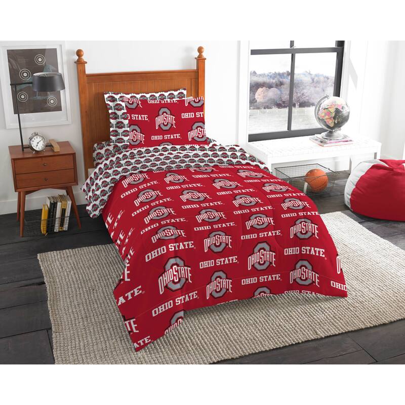 NCAA Rotary 5-piece Twin Bed in a Bag Set