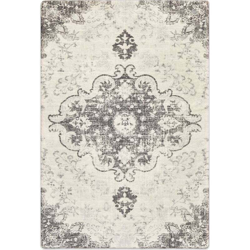 HomeRoots Medallion Traditional Rectangle Area Rug