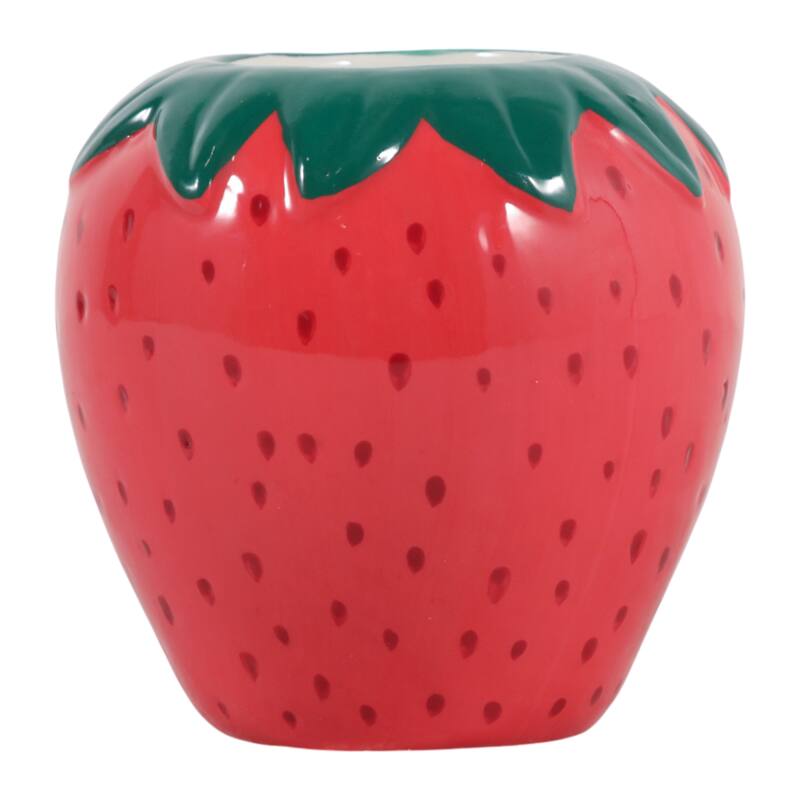 Decorative Strawberry Pencil Cup Storage - 4", Red - 4.0"