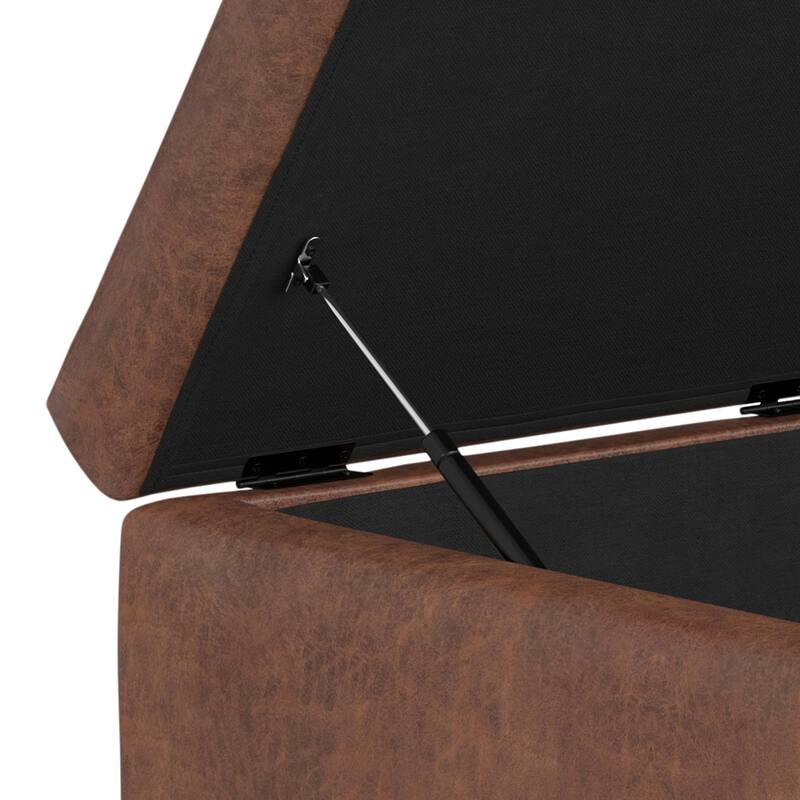 WYNDENHALL Lilah 36" Wide Contemporary Coffee Table Storage Ottoman with Lift Up Lid