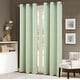 preview thumbnail 1 of 23, Bexley Foil Print Leaves Window Curtain Set Sage