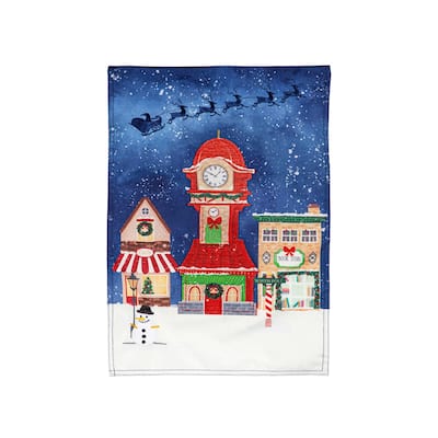 Christmas Eve Linen Garden Flag - Multi - Color - 12.5 in x 18 in
