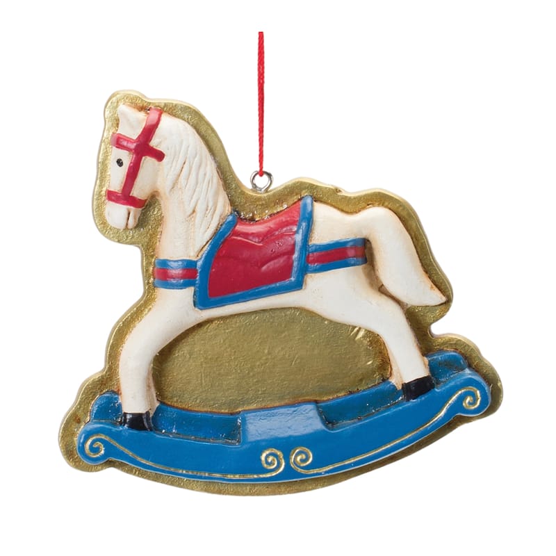 Rocking Horse and Toy Train Ornament (Set of 12)