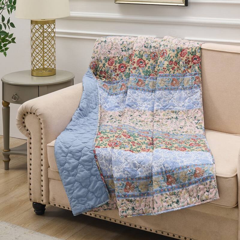 Greenland Home Fashions Kressida Multi-floral 50"x60" Throw Quilt