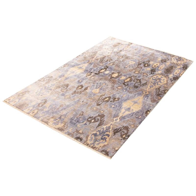 ECARPETGALLERY Hand-knotted Heritage Grey Silk Rug - 5'4 x 7'8