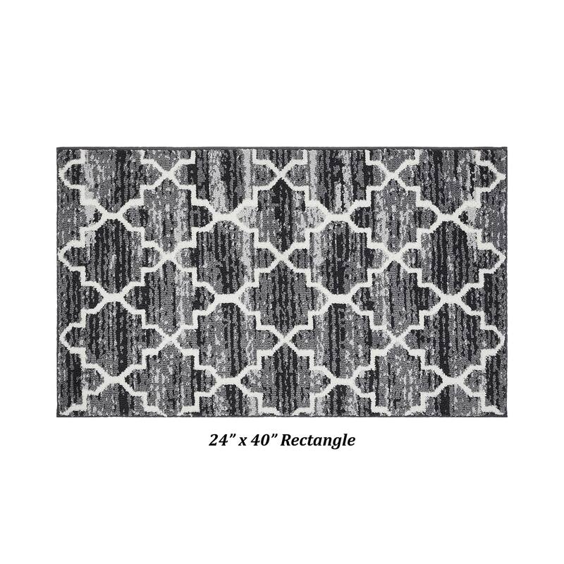 Better Trends Savio Collection Marrakesh Bathroom Rug - 100% Micro Polyester with Gel Foam Backing, Machine Washable Bath Mat