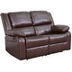 preview thumbnail 14 of 21, Contemporary Upholstered Recliner Loveseat with Headrests and Armrests - 56"W x 35" - 64"D x 38"H