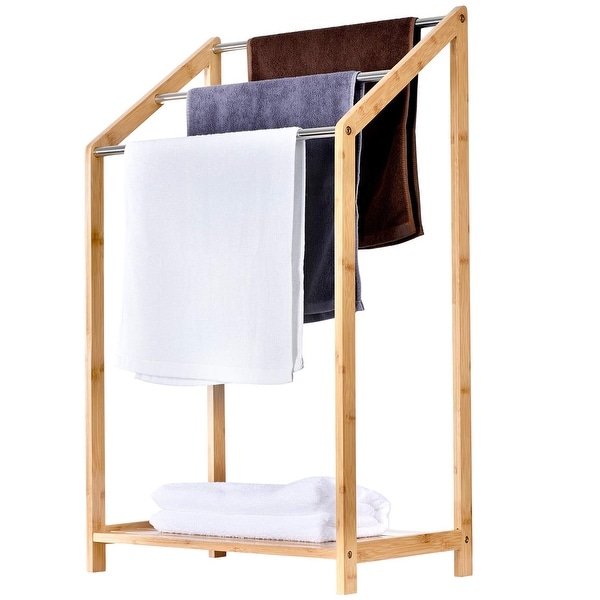 ToiletTree Products Bamboo Towel Rack Holder for Bathrooms 3 Tier