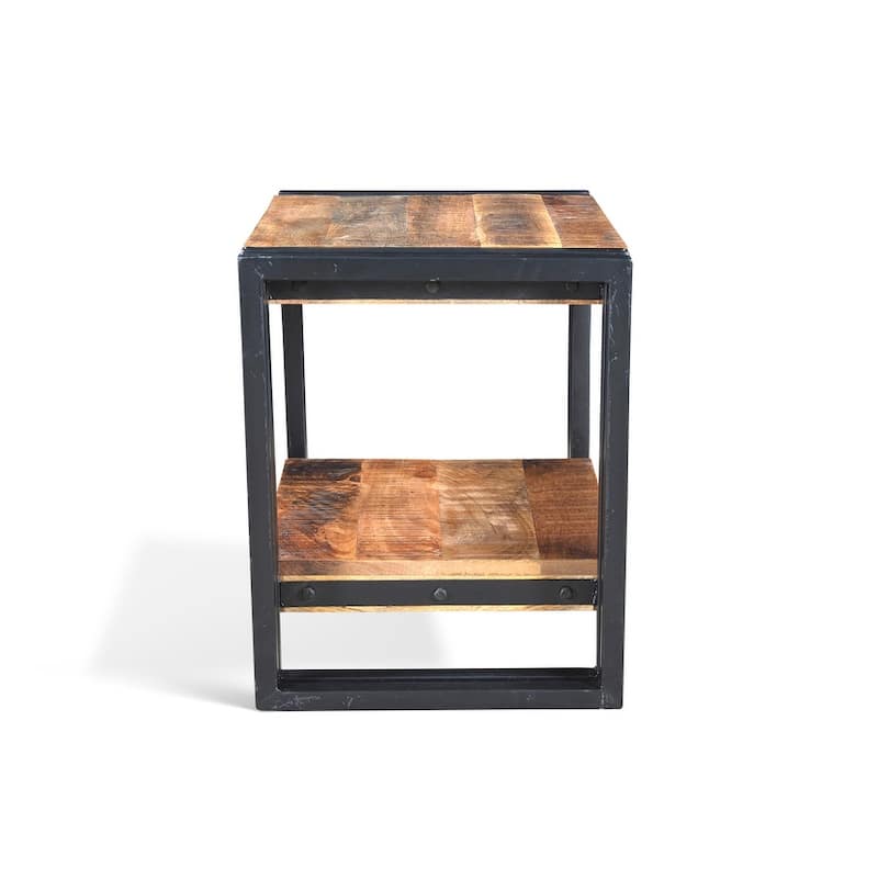 Handmade Reclaimed Wood End Table (India) - 24" x 16" x 20"