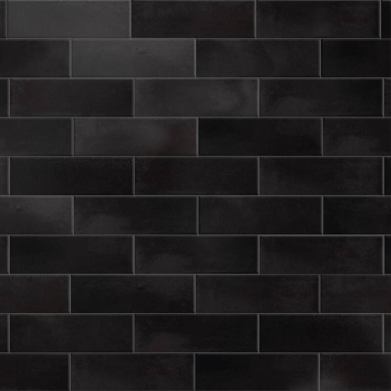 Merola Tile Coco Glossy Black Hat 2" x 5-7/8" Porcelain Wall Tile
