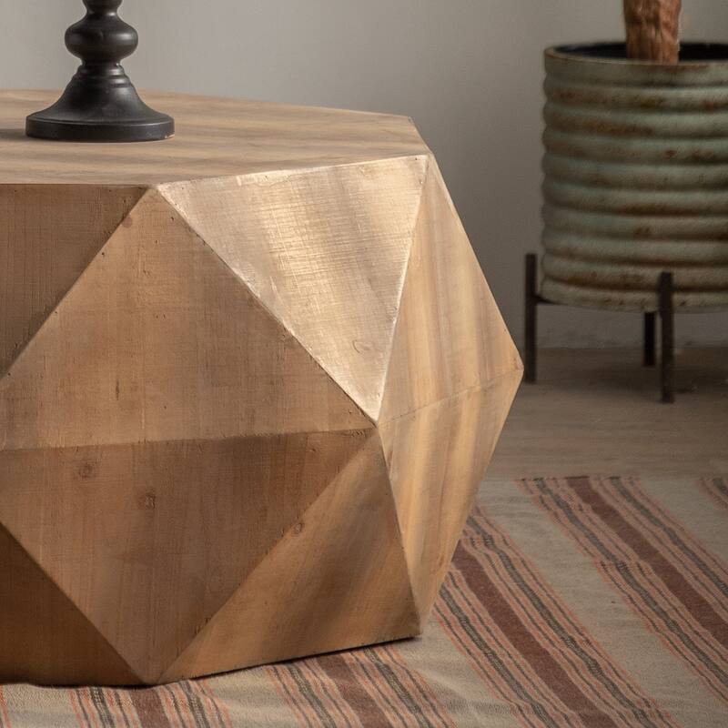 38"Three-dimensional Embossed Pattern Coffee Table