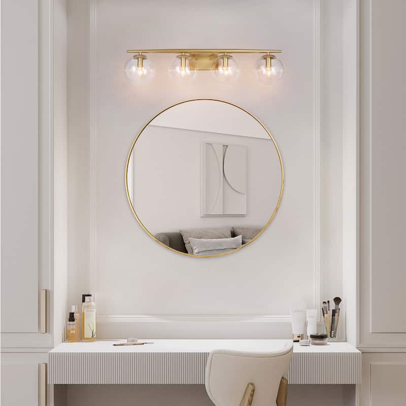 Modern Gold 4/ 3-light Bathroom Vanity Lights Glass Globe Wall Sconces