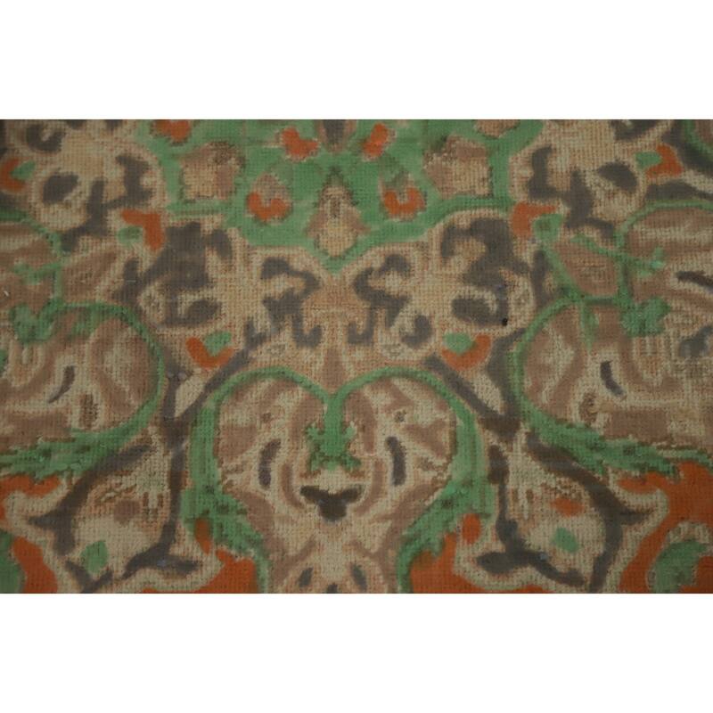 Hand Knotted Oriental 100% Wool Carpet Traditional Floral Oranges & Rust Tabriz Area Rug - 11' 1'' X 8' 1''