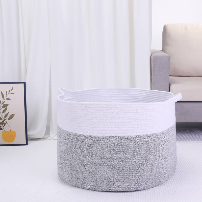 Woven Storage Bin, Shelf Closet Storage Basket with Handles for Home - 20*20*13.4in