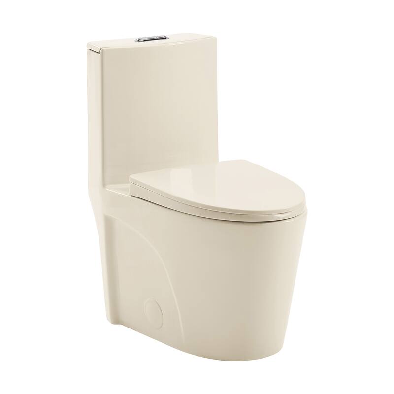 Angers One Piece Elongated Toilet Dual Vortex Flush 1.1/1.6 Gpf In Bisque - 27" x 15.15" 31.2"