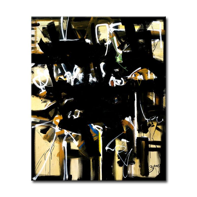 Uptown' Abstract Wrapped Canvas Wall Art by Salvatore Principe - Black