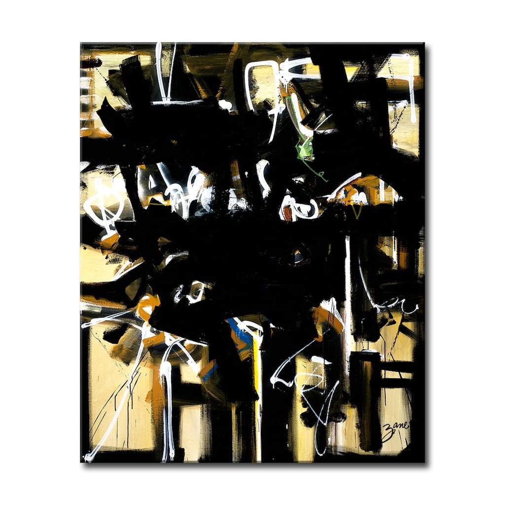 Uptown' Abstract Wrapped Canvas Wall Art by Salvatore Principe - Black