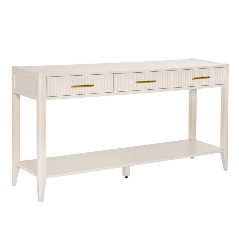 Entryway Console Table with Vertical Stripe Drawers