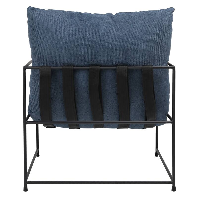 Brooks Black Iron Hammock Style Occasional Chair with Cushion
