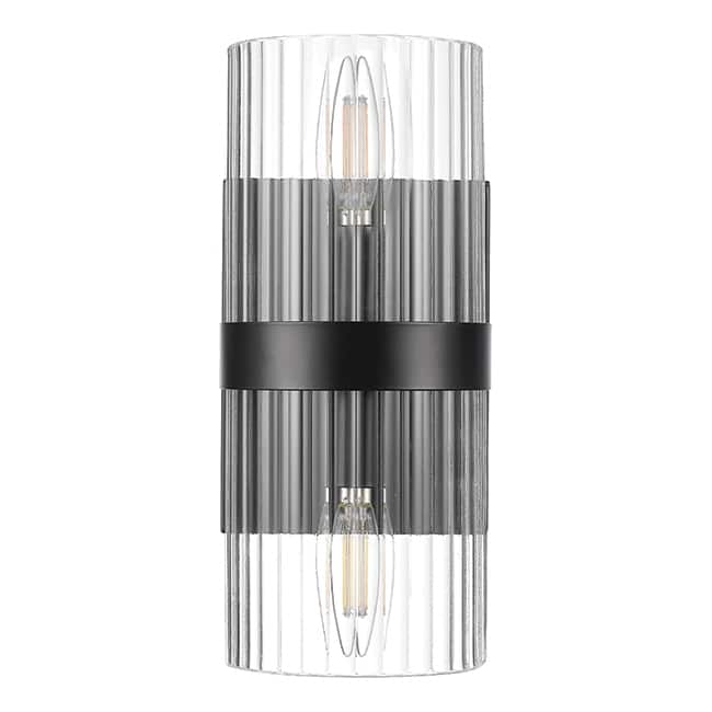2-light bedside lamp black mount light metal wall light