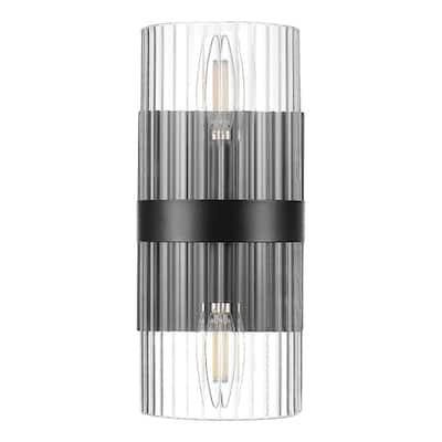 2-light bedside lamp black mount light metal wall light