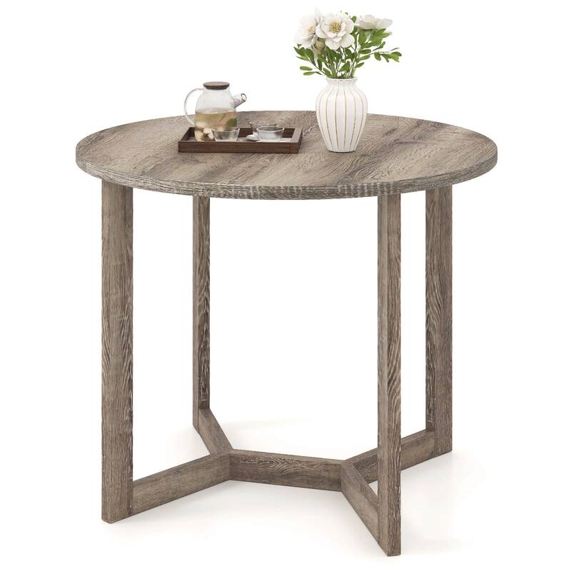 Costway 36 Inch Wood Dining Table for 2-4 People with Wing-shaped - See Details - Grey