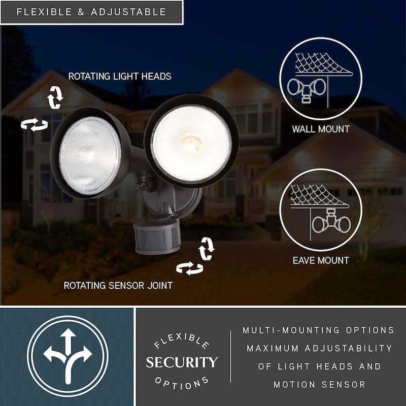 Motion Sensor Dusk to Dawn Outdoor Security Flood Light - 240 Degree Range - 85 Ft