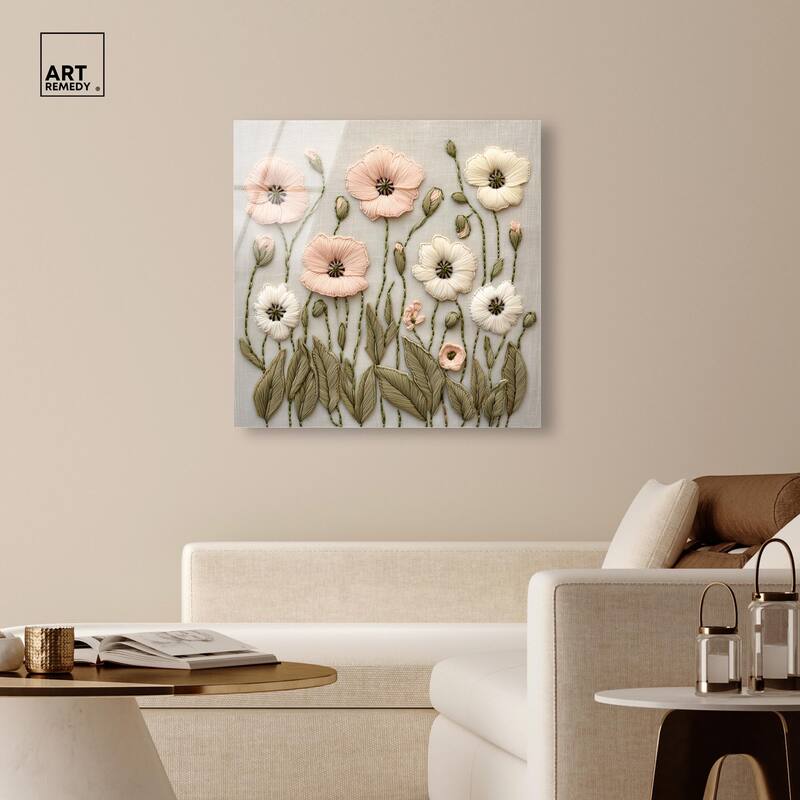 Stitched Serenity I Acrylic by Art Remedy, Ready to Hang