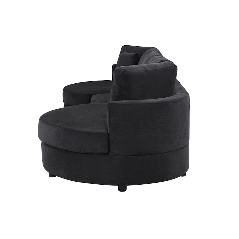 Christopher Knight Home - Xanthippe 3 Seater Upholstered Curved Design Sofa with Throw Pillow