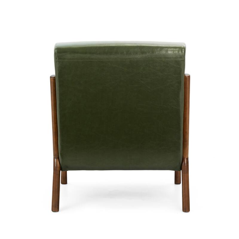 Glitzhome Set of 2 30.75"H Mid-Century Modern PU Leather Accent Chairs with Cushion - 25.75"W x 33.75"D x 30.75"H