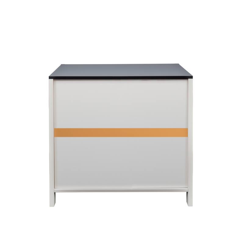 Roomfitters 2-Drawer Farmhouse File Cabinet with Lock, Wooden Filing Cabinet for Home Office Organization