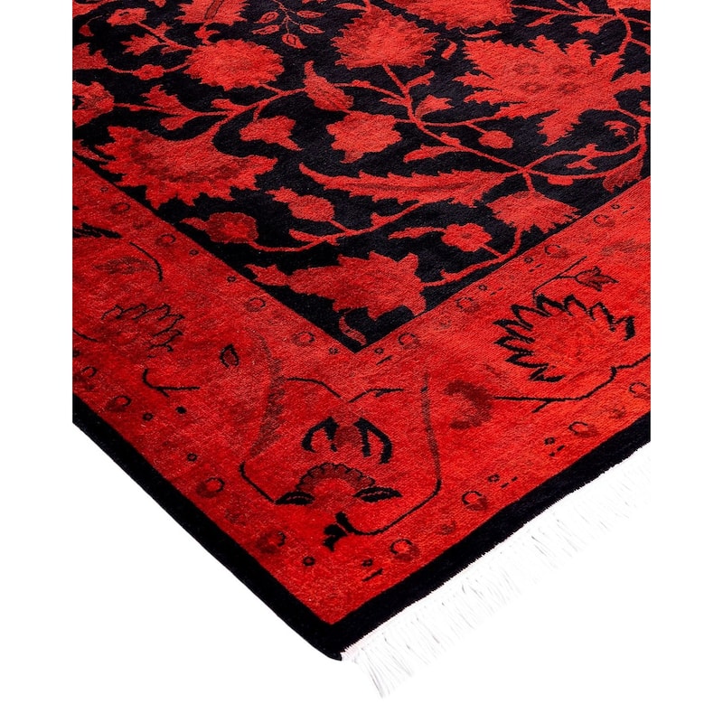 Overdyed, One-of-a-Kind Hand-Knotted Area Rug - Orange - 4' 1" x 6' 1"