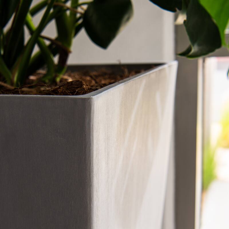 XBrand Modern Square Tapered Planter – 28" or 30" Tall, Indoor & Outdoor Use