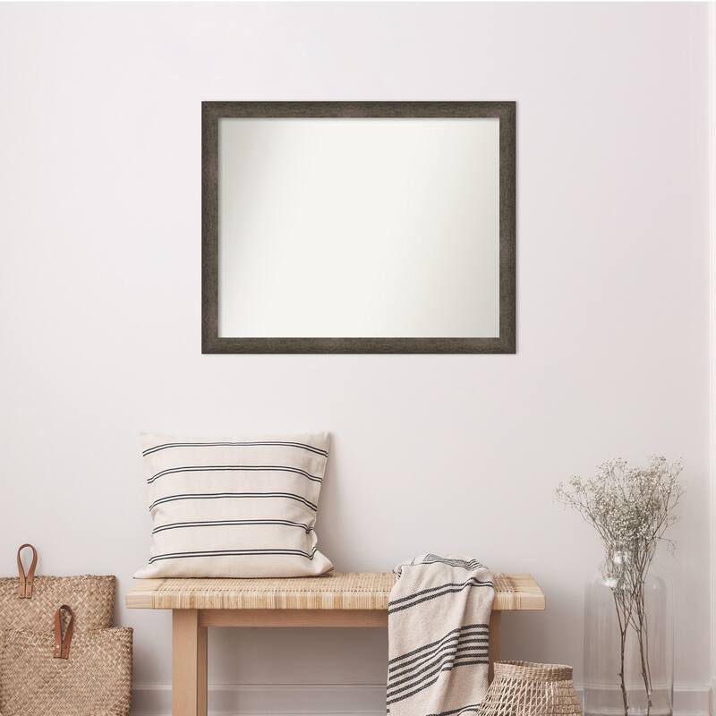 Dappled Narrow Non-Beveled Wood Framed Wall Mirror