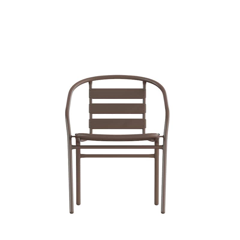 Metal Restaurant Stack Chair with Aluminum Slats