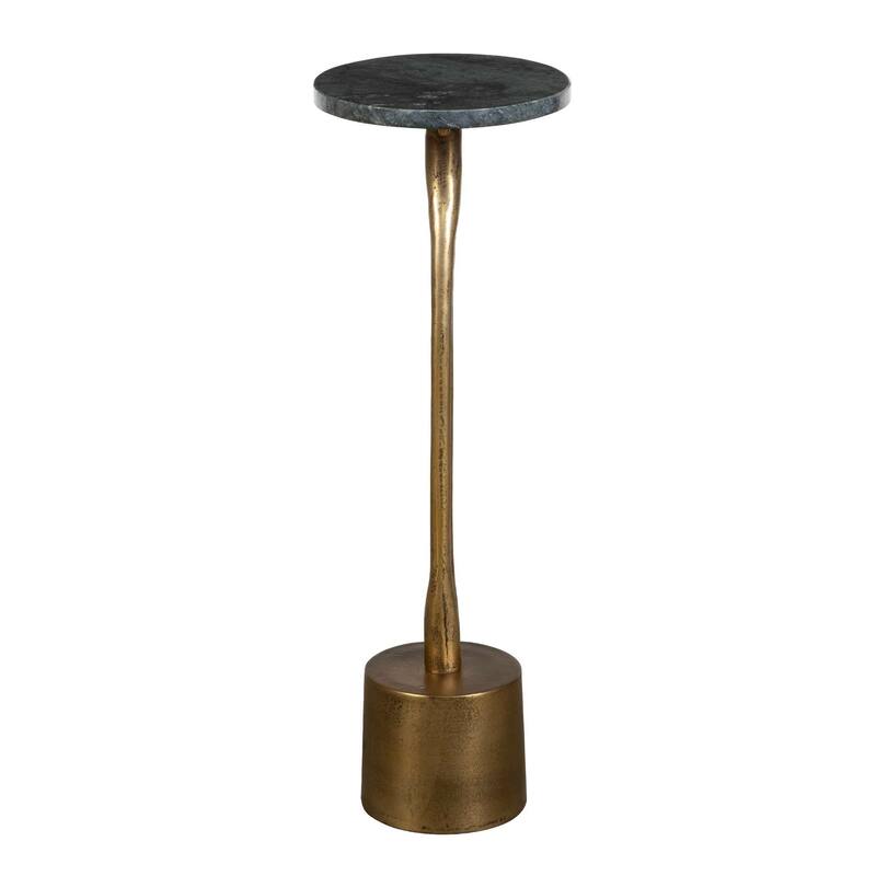 Carson Carrington Brass White Accent Table