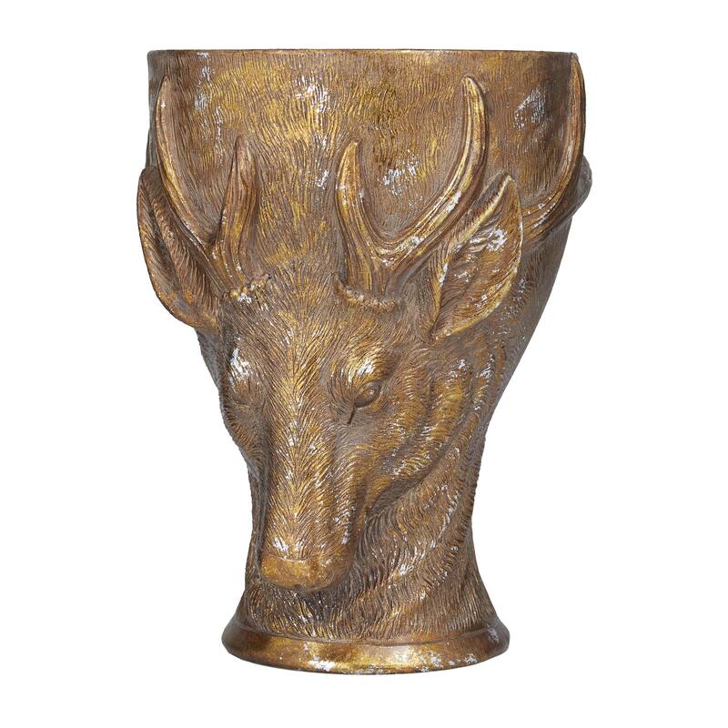 Bronze Polystone Traditional Planter - 10"L x 10"W x 14"H