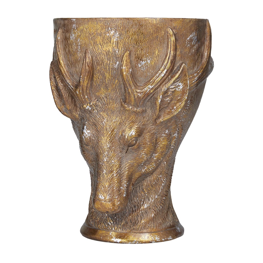 Polystone Deer Planter - Bronze - Roche River Decor