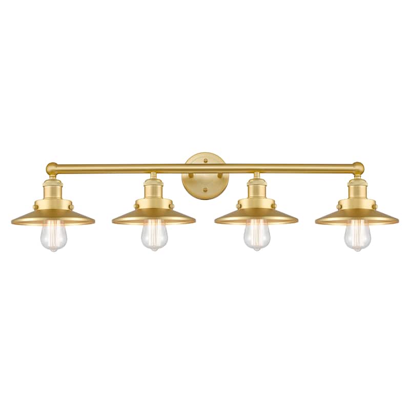 Innovations Lighting Railroad - 4 Light 35" Bath Vanity Light - Satin Gold/Matte Black