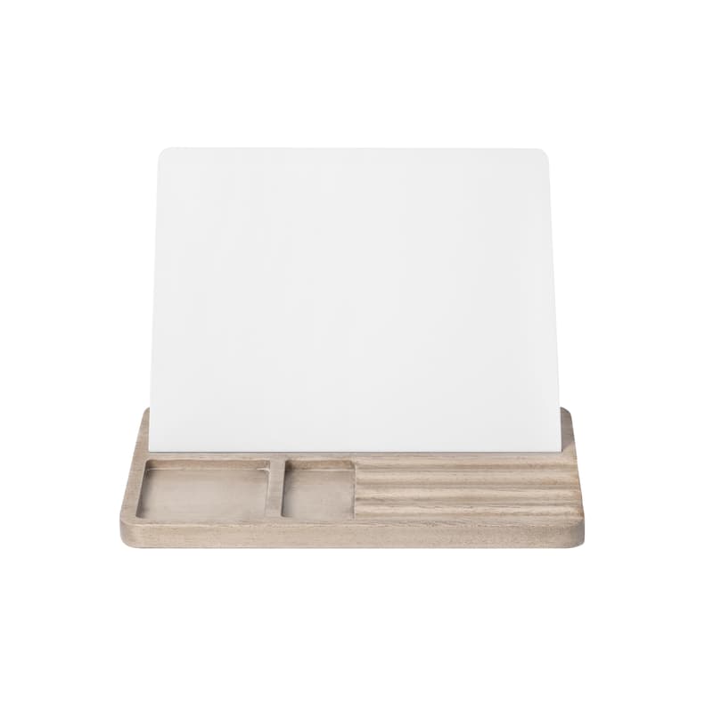 Jani Wooden Desk Organizer with Magnetic Whiteboard - Solid Wood, Hidden Storage & Anti-Skid Base for Home, Office & Workspaces