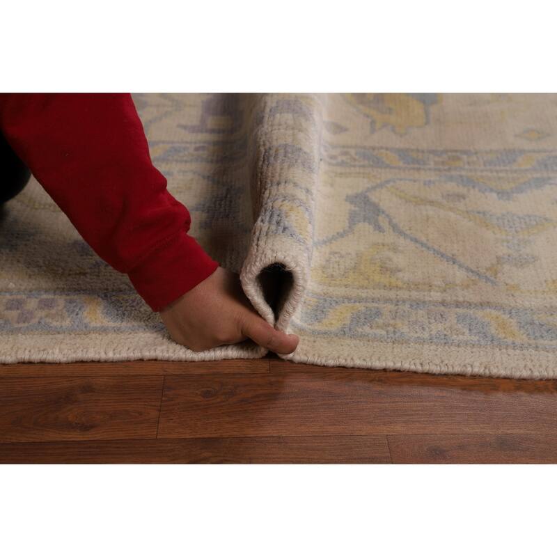 Earth Tone Oushak Area Rug Hand-Knotted Wool Carpet - 8'0" x 9'10"